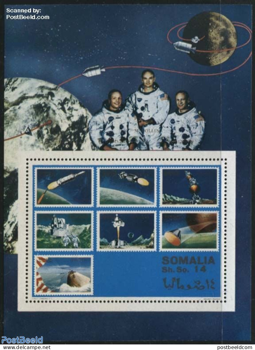 Somalia 1970 Space Exploration S/s, Never Officially Issued, Mint NH, Transport - Space Exploration - Somalie (1960-...)