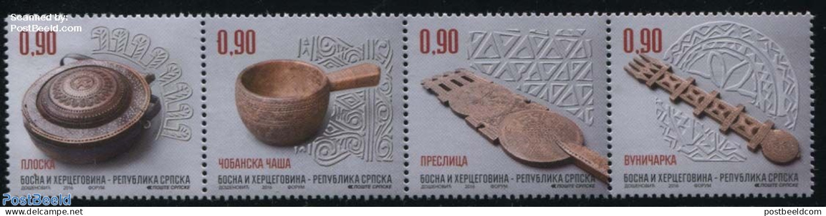 Bosnia Herzegovina - Serbian Adm. 2016 Ethnological Treasure 4v [:::], Mint NH, History - Archaeology - Archaeology