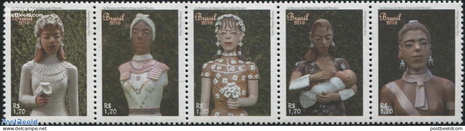 Brazil 2016 Dolls 5v [::::], Mint NH, Art - Handicrafts - Unused Stamps