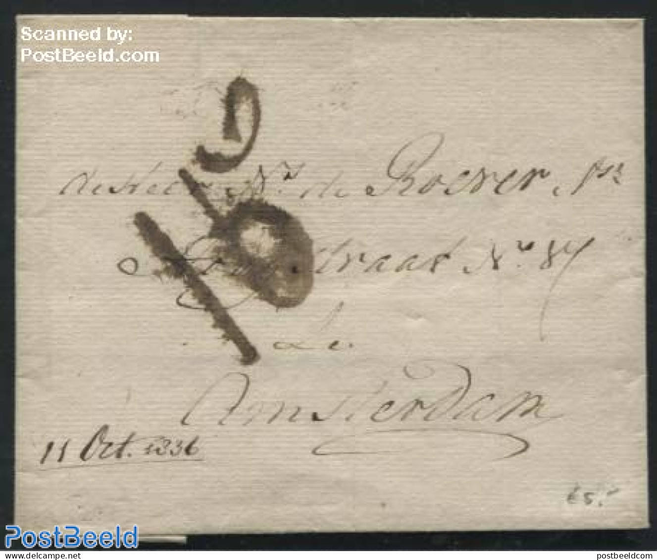 Netherlands 1836 Folding Letter To Amsterdam, Postal History - ...-1852 Voorlopers
