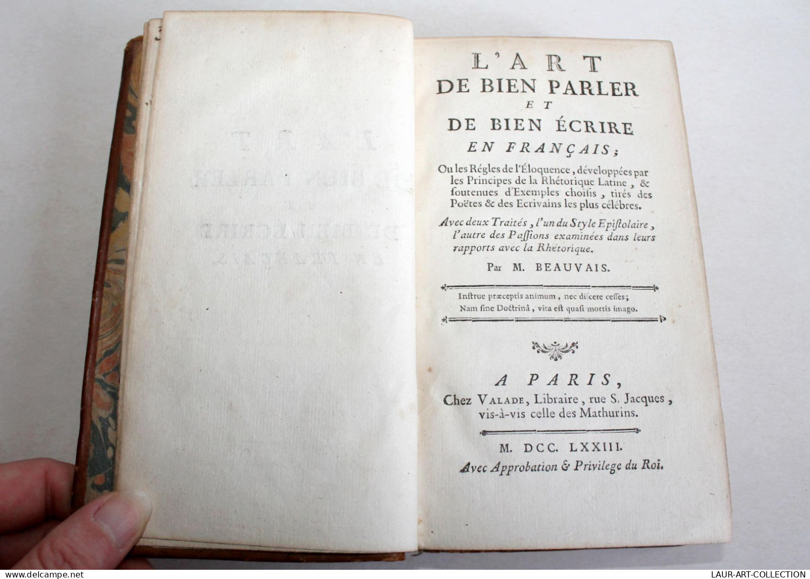 L'ART DE BIEN PARLER DE BIEN ECRIRE EN FRANCAIS Par BEAUVAIS 1773 EDITION ORIGINALE ANCIEN LIVRE XVIIIe SIECLE (2603.59) - 1701-1800