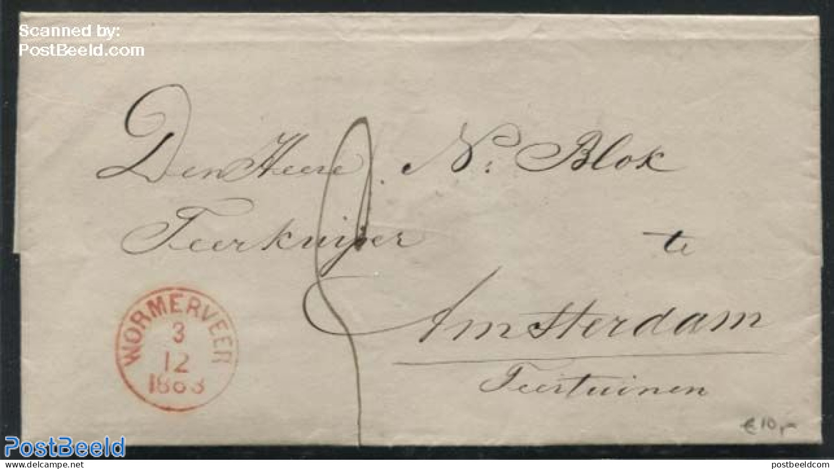 Netherlands 1803 Folding Letter From Krommenie To Amsterdam Via Wormerveer, Postal History - ...-1852 Voorlopers