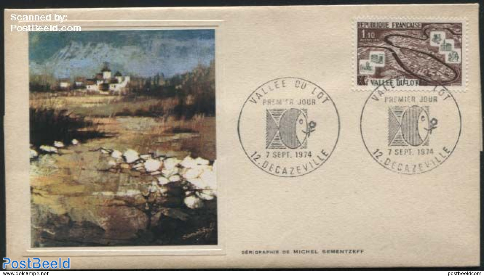 France 1974 Art Cover, Lot - Michel Sementzeff, First Day Cover - Covers & Documents