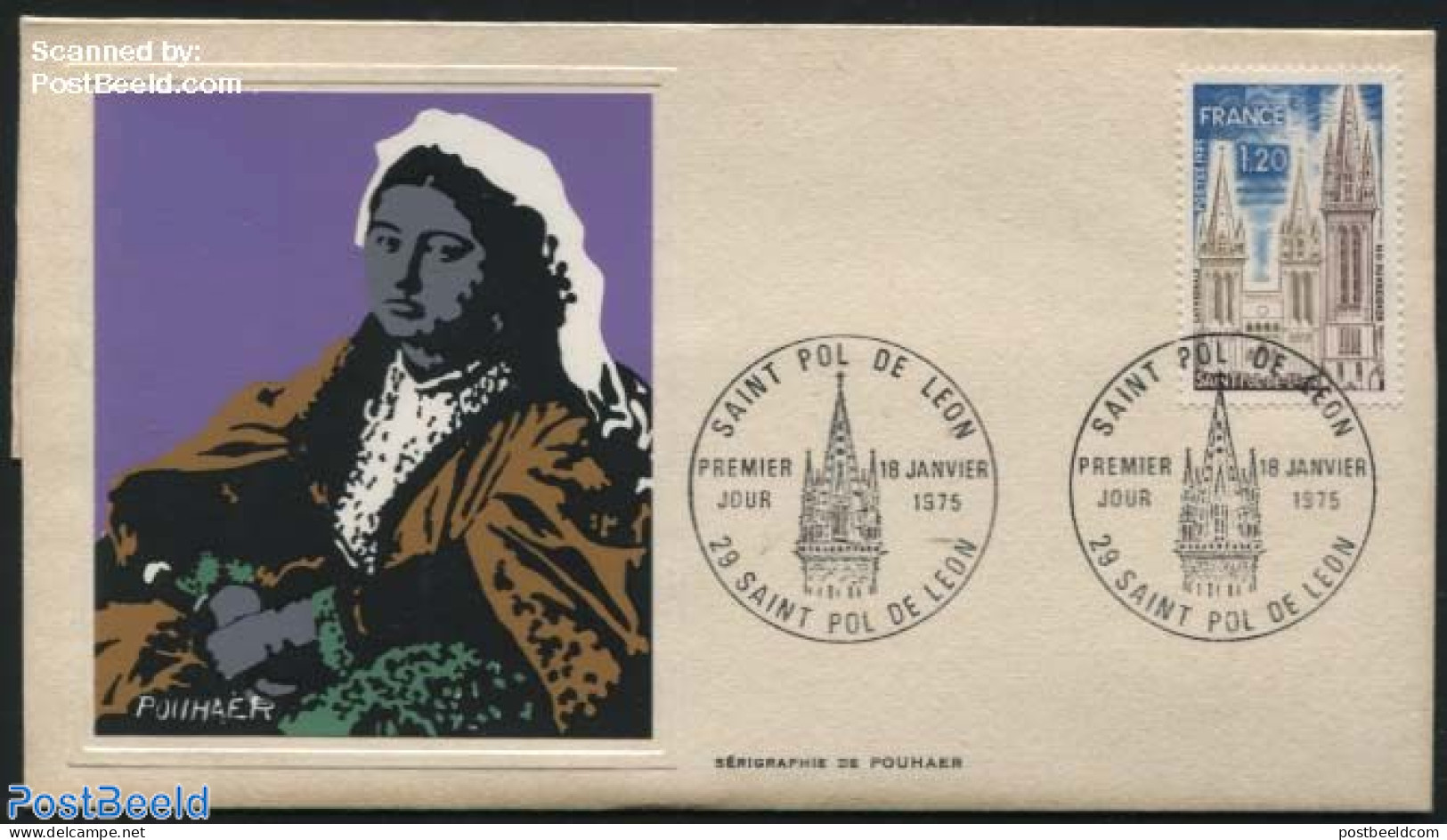 France 1975 Art Cover, St Pol De Leon - Pouhaer, First Day Cover - Cartas & Documentos