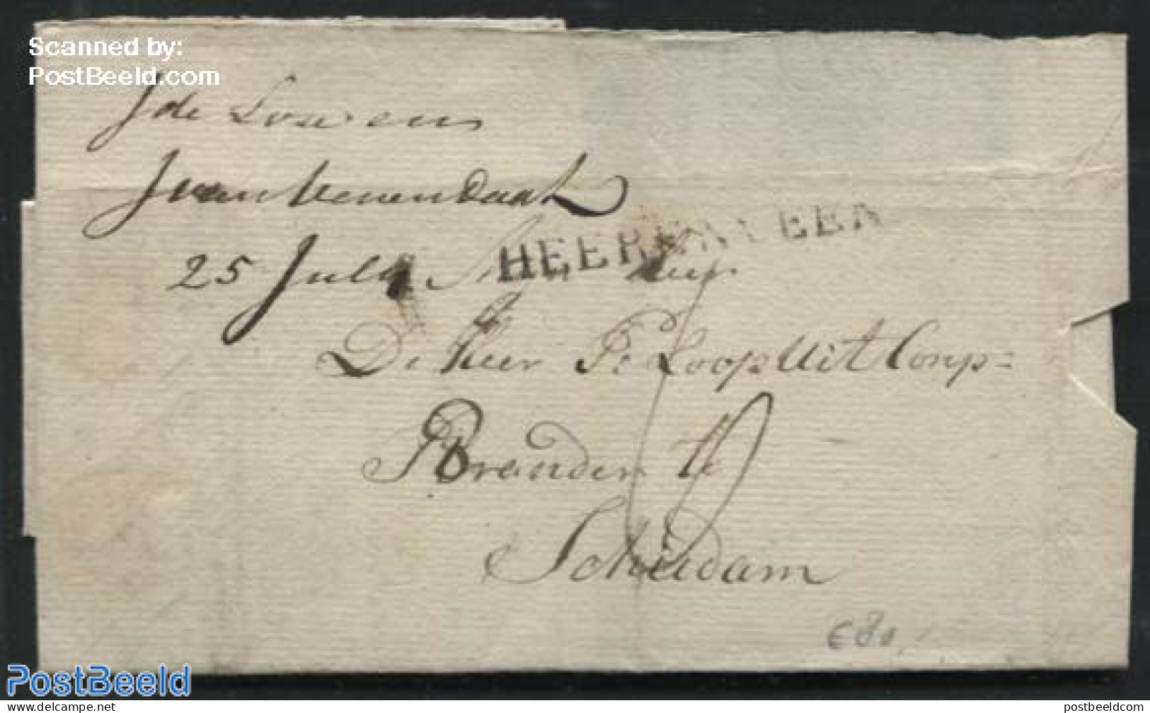 Netherlands 1821 Folding Letter From Heerenveen To Schiedam, Postal History - ...-1852 Voorlopers