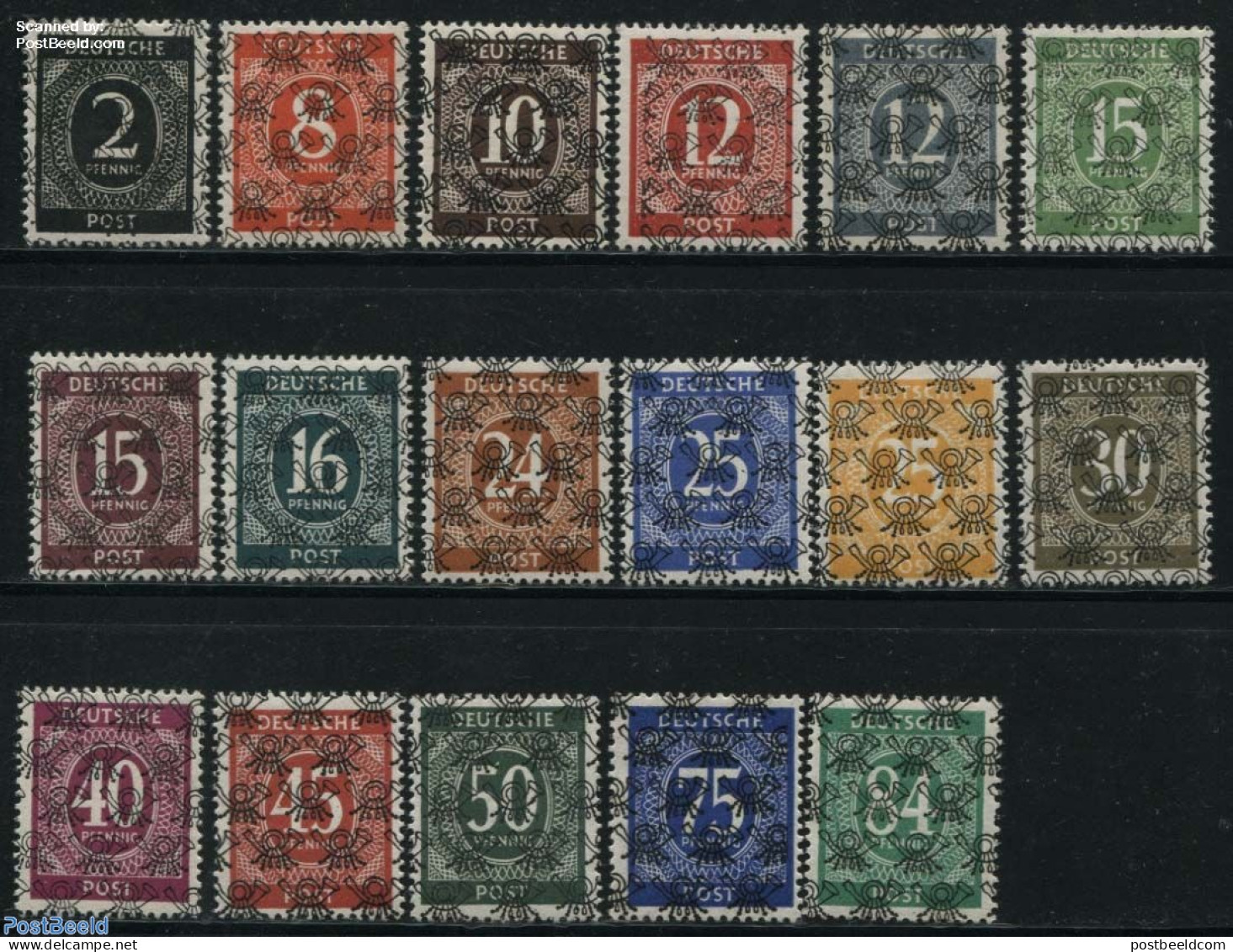Germany, Federal Republic 1948 Overprints 17v (all Over Posthorn), Unused (hinged) - Unused Stamps