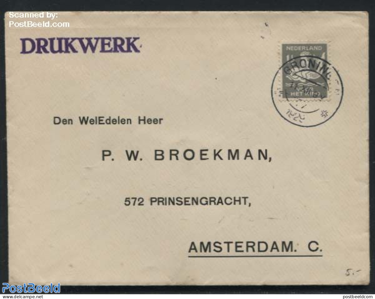 Netherlands 1929 Cover From Groningen To Amsterdam, Postal History, Philately - Lettres & Documents