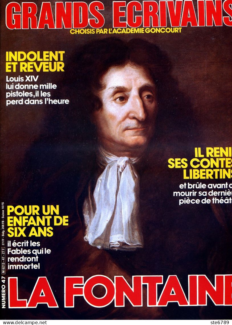 JEAN DE LA FONTAINE Ecrivain GRANDS ECRIVAINS N° 47 - Geschichte