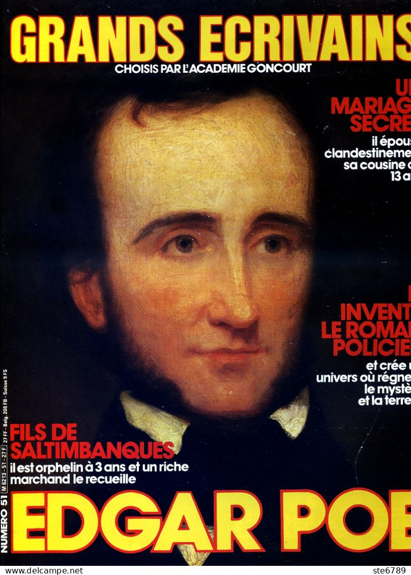 EDGAR POE Ecrivain GRANDS ECRIVAINS N° 51 - Storia