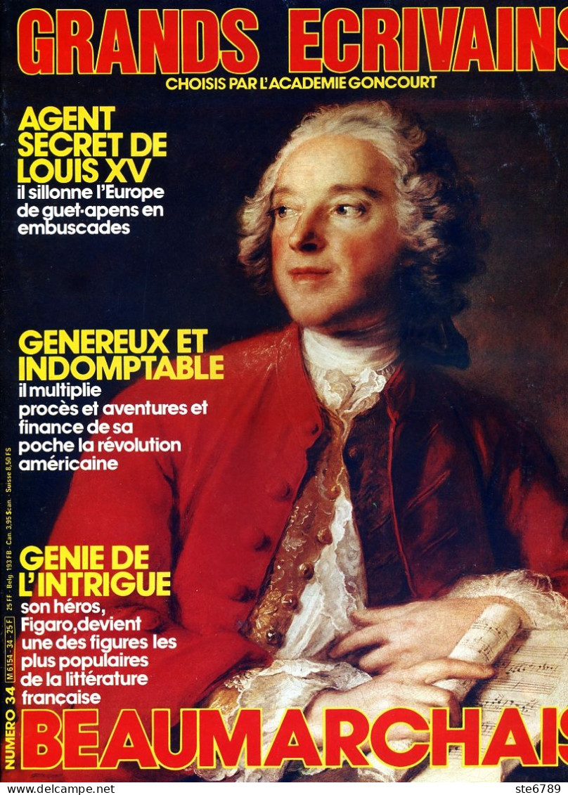 BEAUMARCHAIS Ecrivain GRANDS ECRIVAINS N° 34 - Geschiedenis