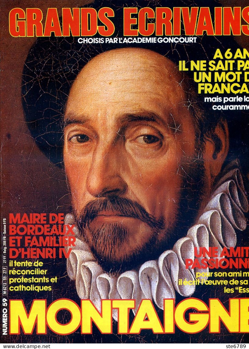 MONTAIGNE Ecrivain GRANDS ECRIVAINS N° 59 - Storia