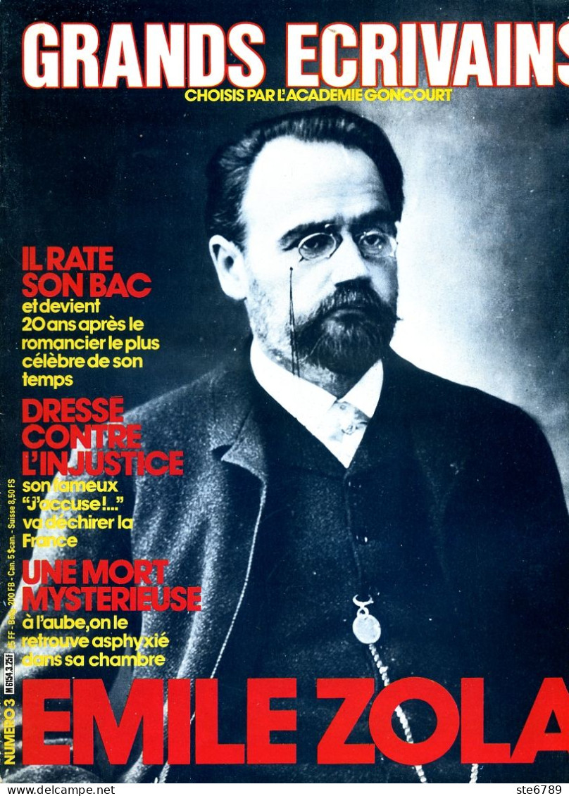 EMILE ZOLA Ecrivain GRANDS ECRIVAINS N° 3 - Storia