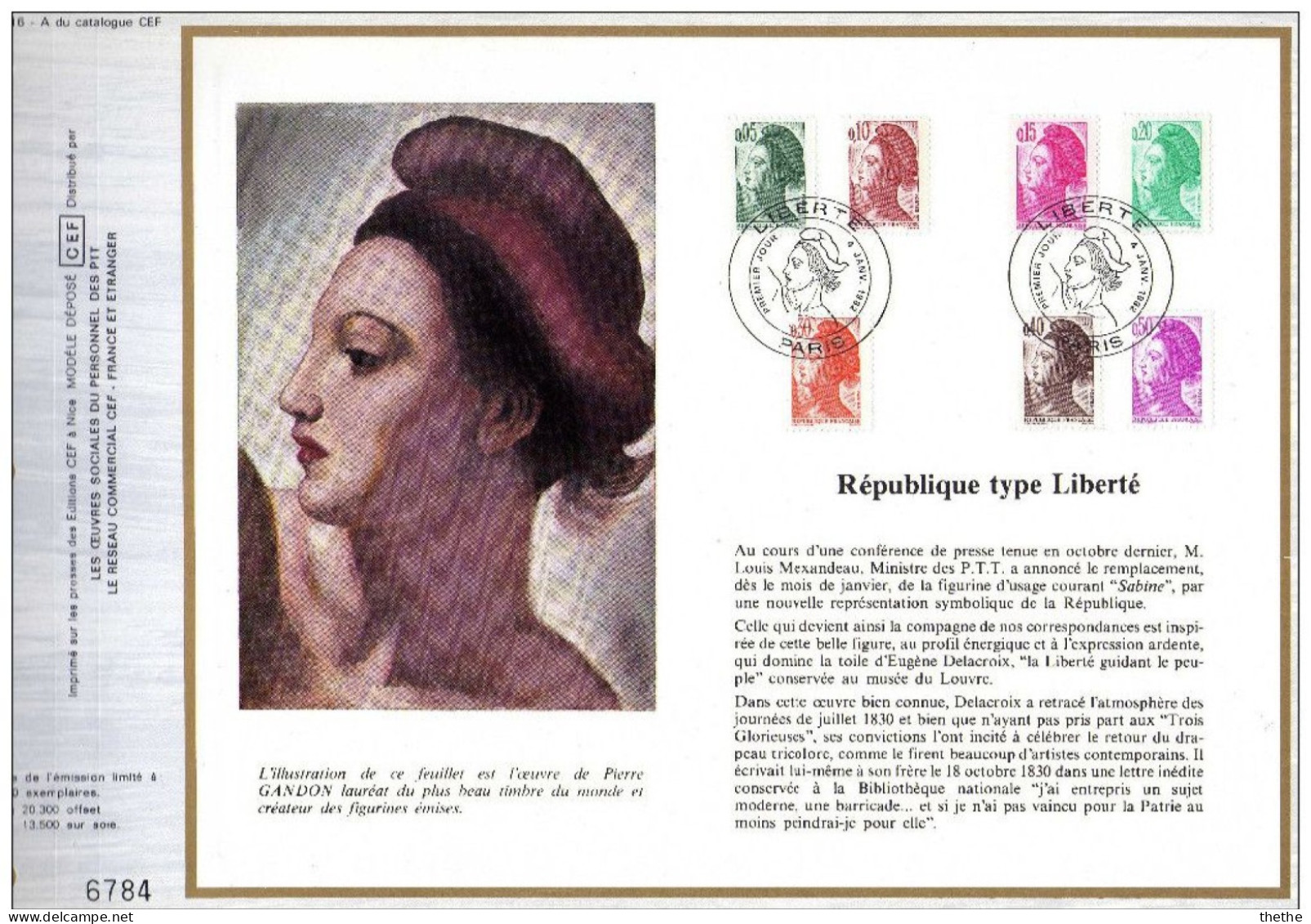 FRANCE - République Type Liberté  - N° 616 A Du Catalogue CEF - 1980-1989