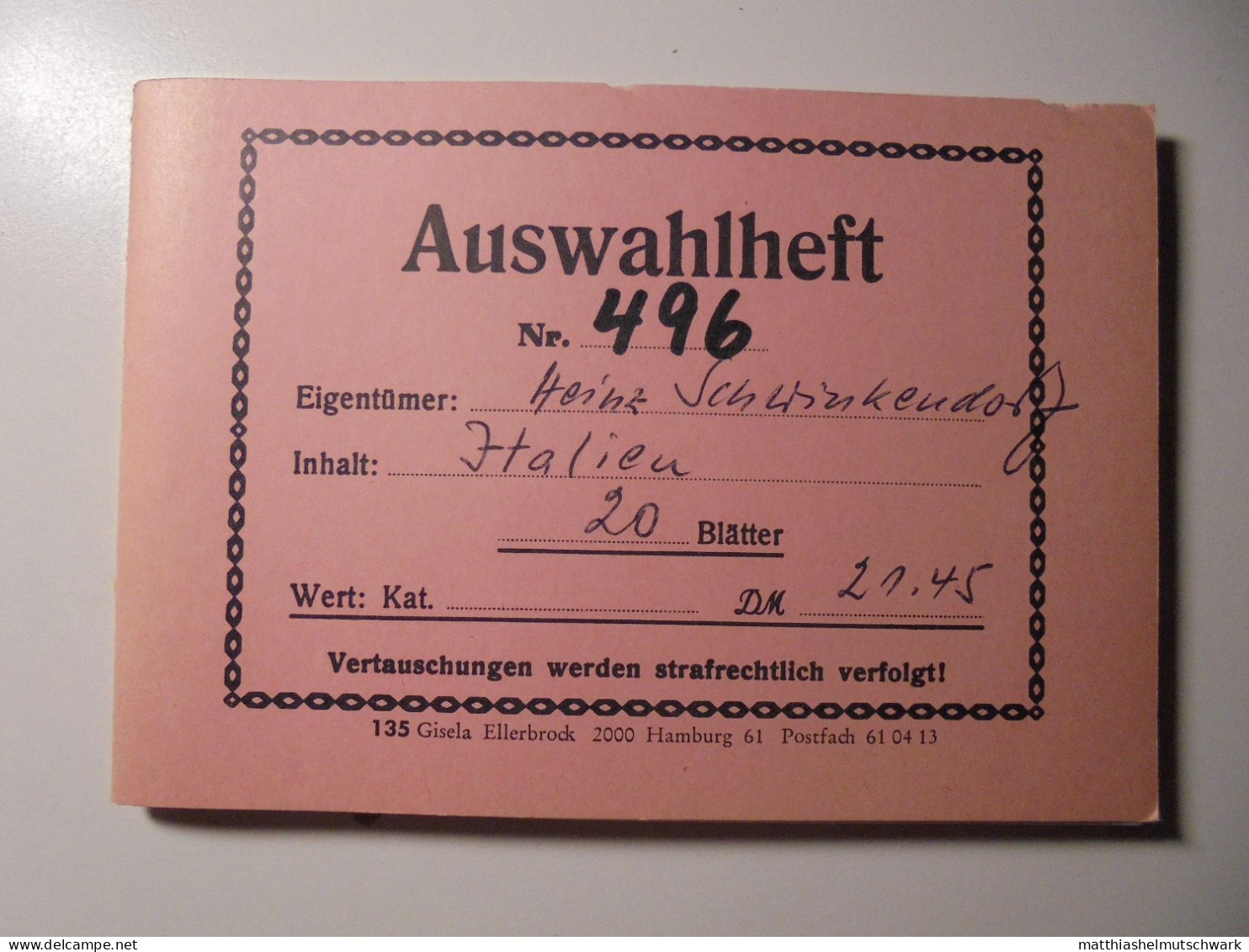 Auswahlheft Nr. 496 20 Blätter 116 Briefmarken Xx Italien 1953-1979/Mi Nr. 1258-1645, Unvollständig Ca. - Sammlungen