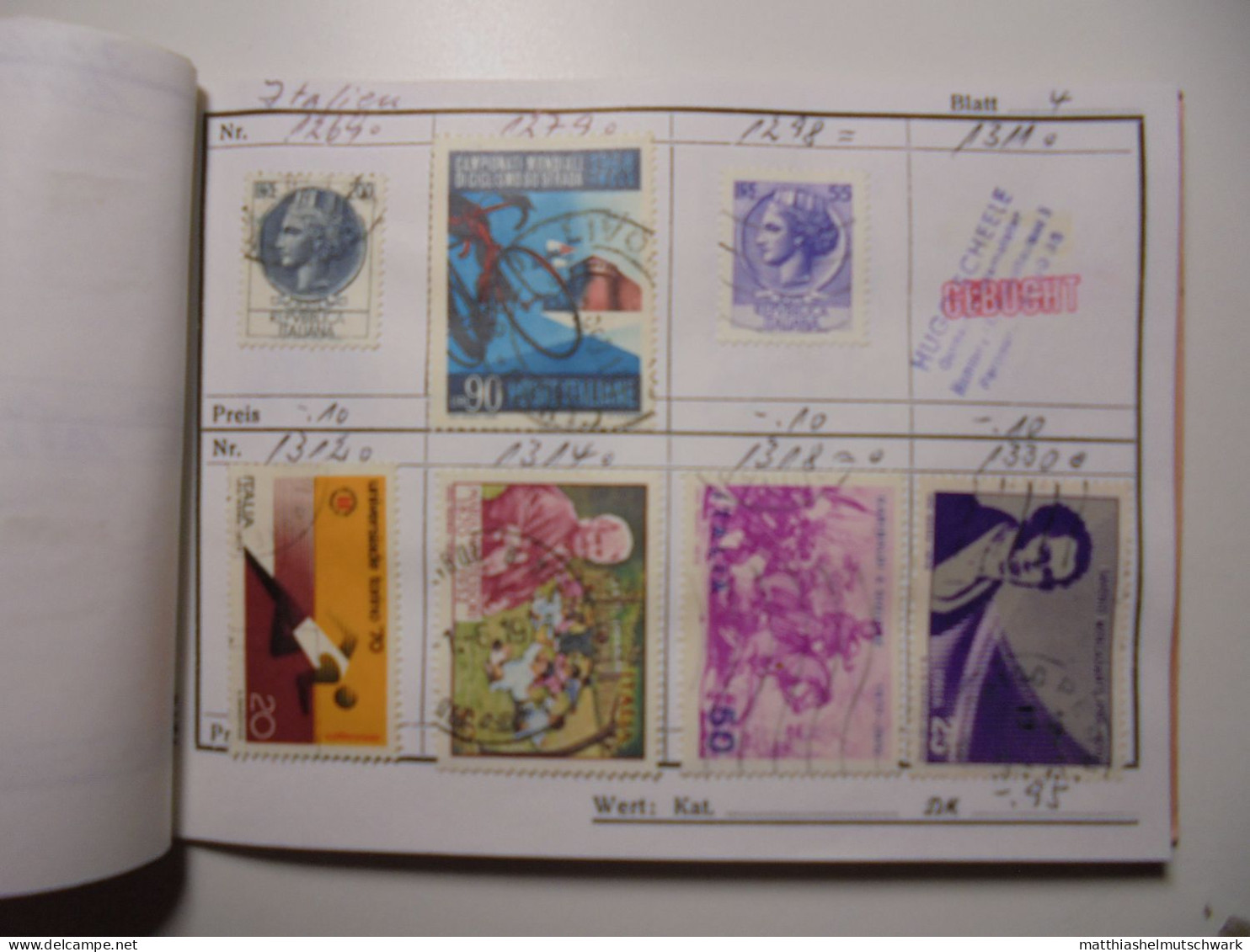 Auswahlheft Nr. 496 20 Blätter 116 Briefmarken Xx Italien 1953-1979/Mi Nr. 1258-1645, Unvollständig Ca. - Lotti E Collezioni