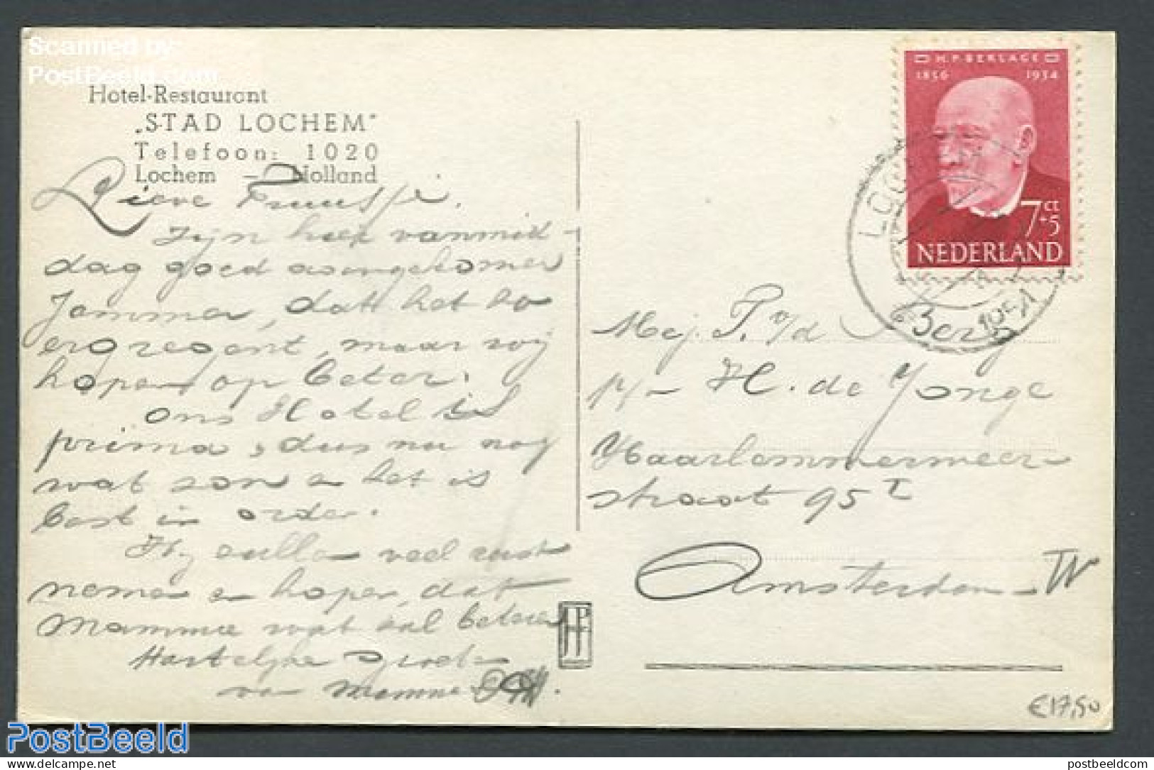 Netherlands 1954 Greeting Card With Nvhp No. 643, Postal History - Cartas & Documentos