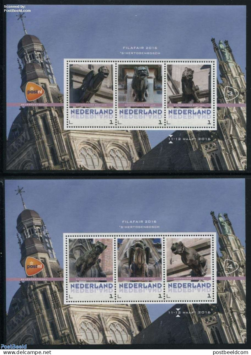 Netherlands - Personal Stamps TNT/PNL 2016 Filafair S-Hertogenbosch 2 S/s, Mint NH, Art - Sculpture - Sculpture