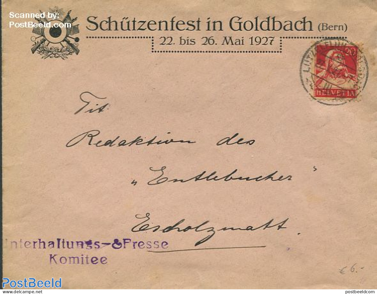 Switzerland 1927 Envelope From Bern, Postal History - Lettres & Documents