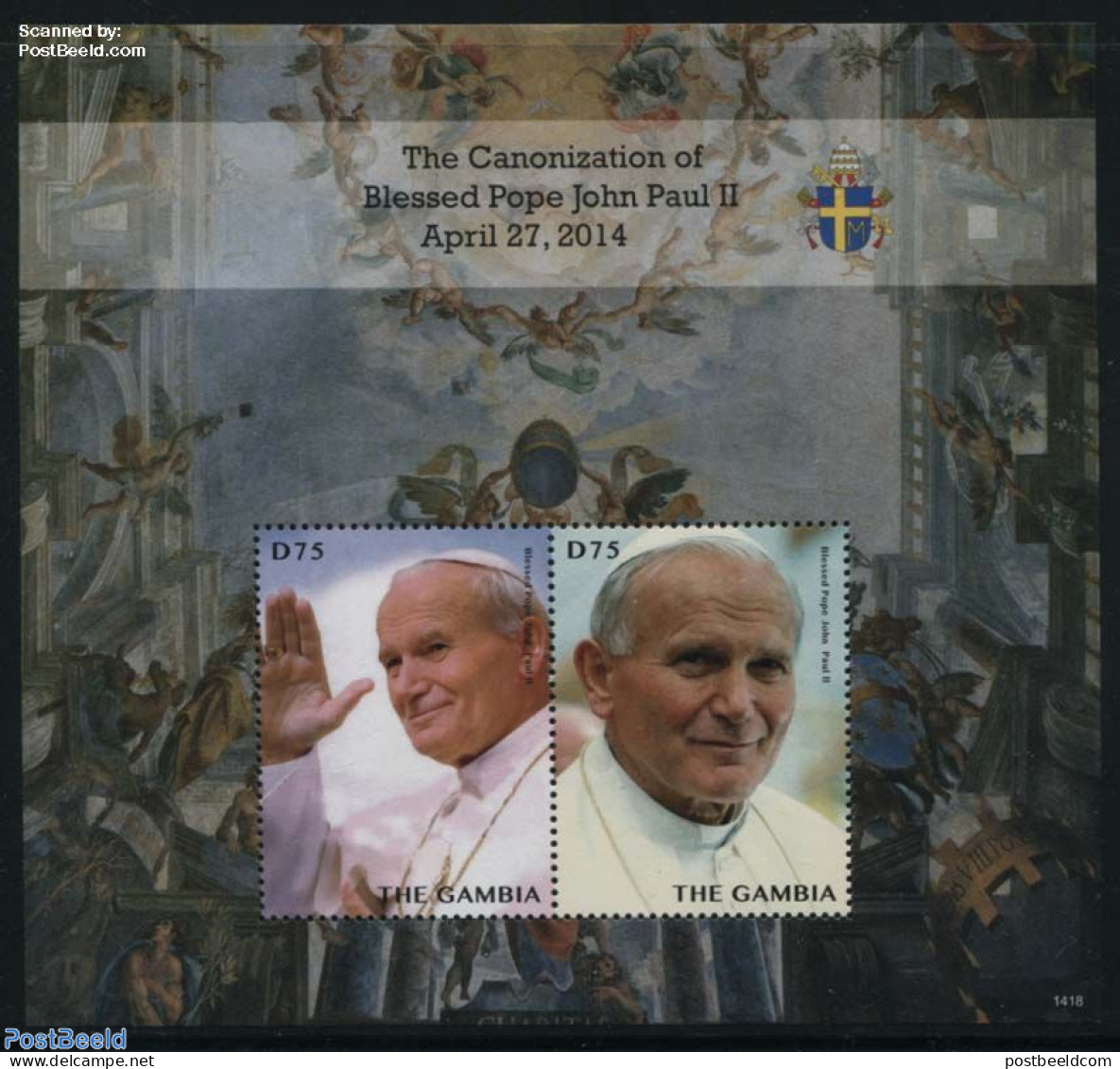 Gambia 2014 Pope John Paul II S/s, Mint NH, Religion - Pope - Religion - Päpste
