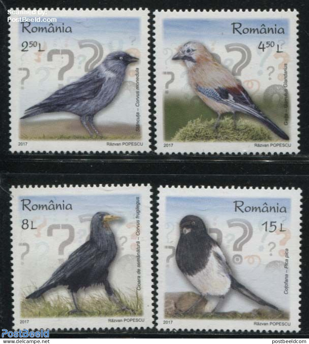 Romania 2017 Intelligent Birds 4v, Mint NH, Nature - Birds - Unused Stamps