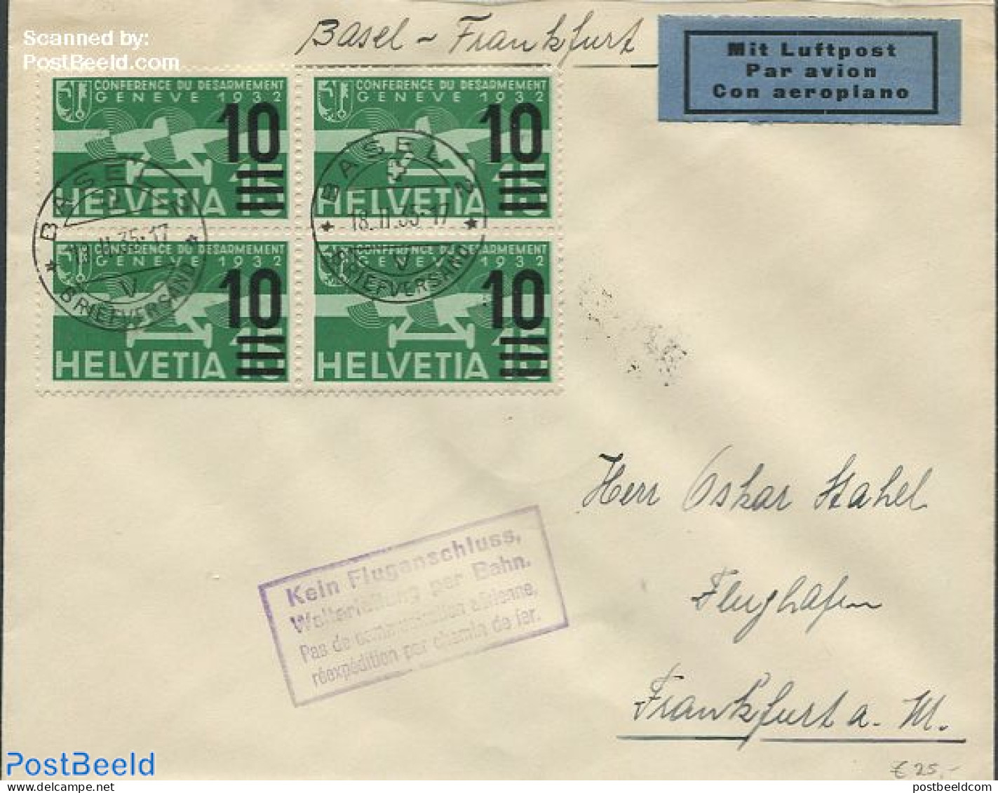 Switzerland 1935 Envelope From Basel, Postal History - Lettres & Documents