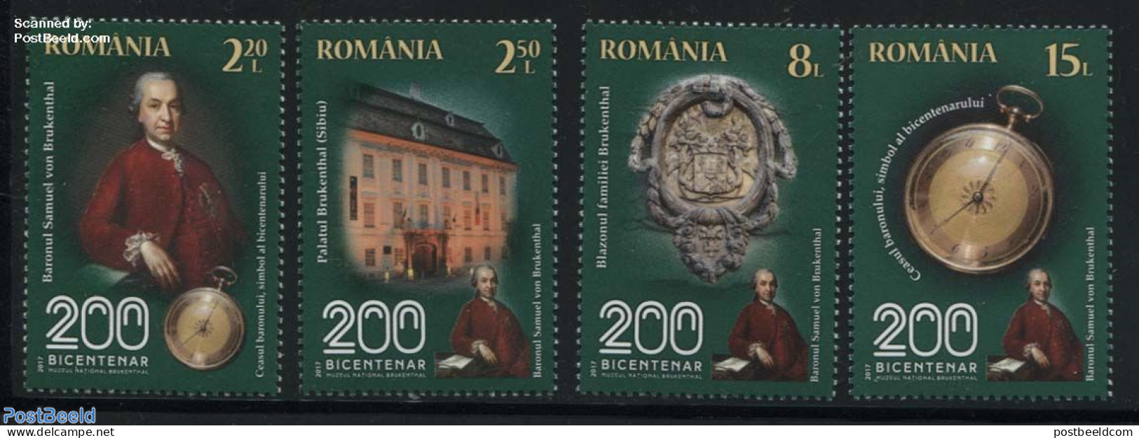 Romania 2017 Brukenthal Museum 4v, Mint NH, History - Coat Of Arms - Art - Clocks - Museums - Paintings - Nuovi