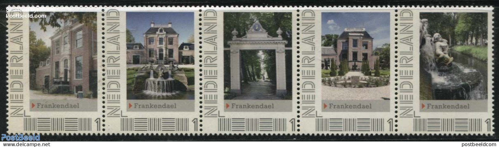 Netherlands - Personal Stamps TNT/PNL 2012 Frankendael 5v [::::], Mint NH, Art - Castles & Fortifications - Schlösser U. Burgen