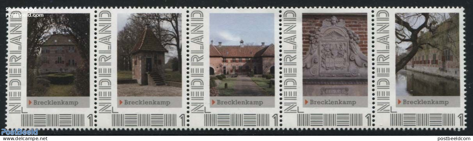 Netherlands - Personal Stamps TNT/PNL 2012 Brecklenkamp 5v [::::], Mint NH, Castles & Fortifications - Castelli