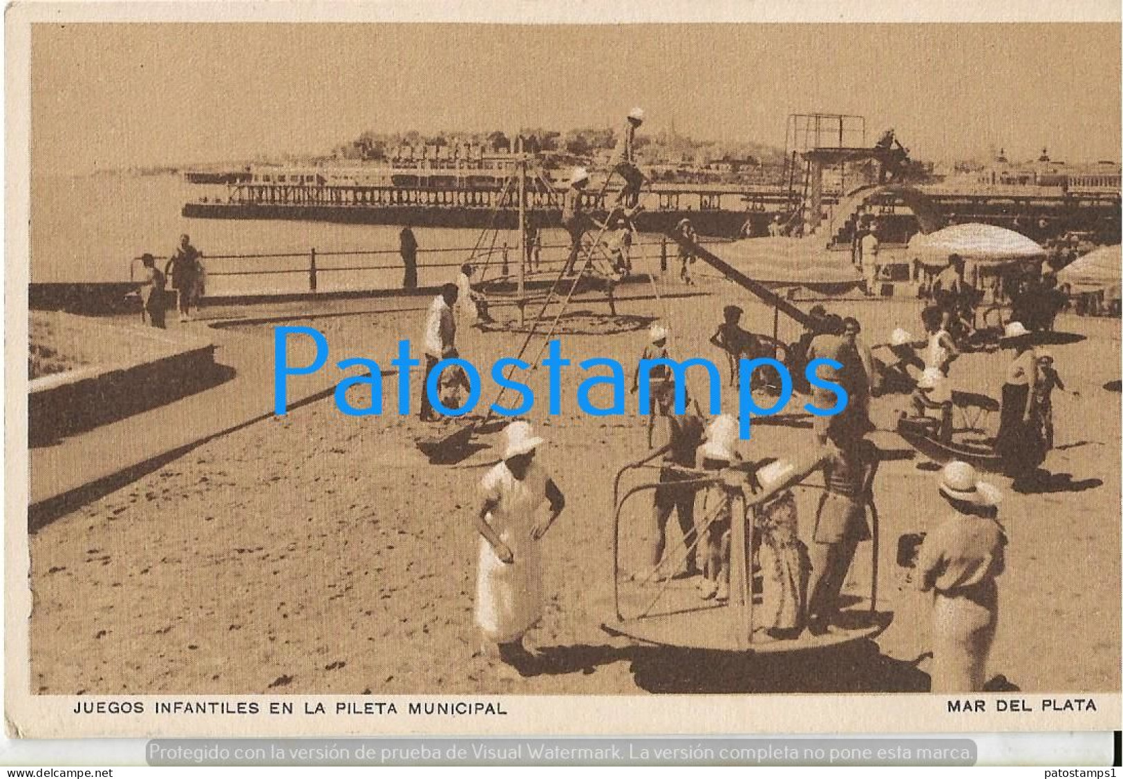 227540 ARGENTINA MAR DEL PLATA JUEGOS INFANTILES EN LA PILETA MUNICIPAL POSTAL POSTCARD - Argentina