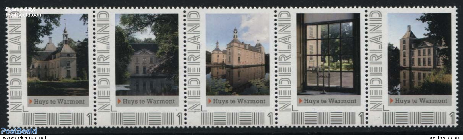 Netherlands - Personal Stamps TNT/PNL 2012 Huys Te Warmont 5v [::::], Mint NH, Castles & Fortifications - Castelli