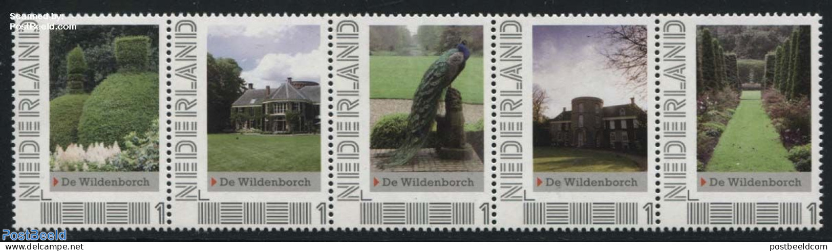 Netherlands - Personal Stamps TNT/PNL 2012 De Wildenborch 5v [::::], Mint NH, Nature - Birds - Gardens - Castles & For.. - Castelli