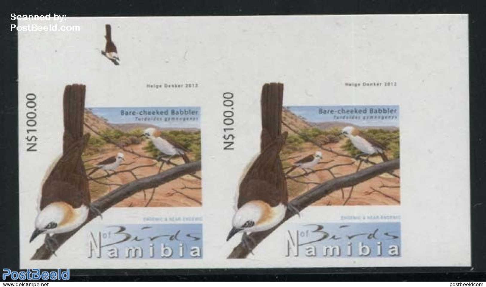 Namibia 2012 Definitive, Bird, Imperforated Pair, Mint NH, Nature - Birds - Namibia (1990- ...)
