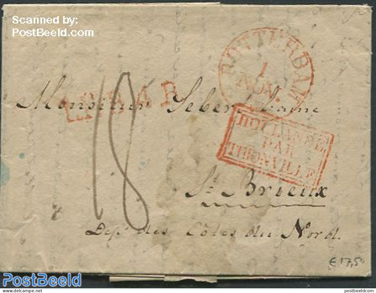 Netherlands 1836 Folding Invoice To Bordeaux, Postal History - ...-1852 Voorlopers