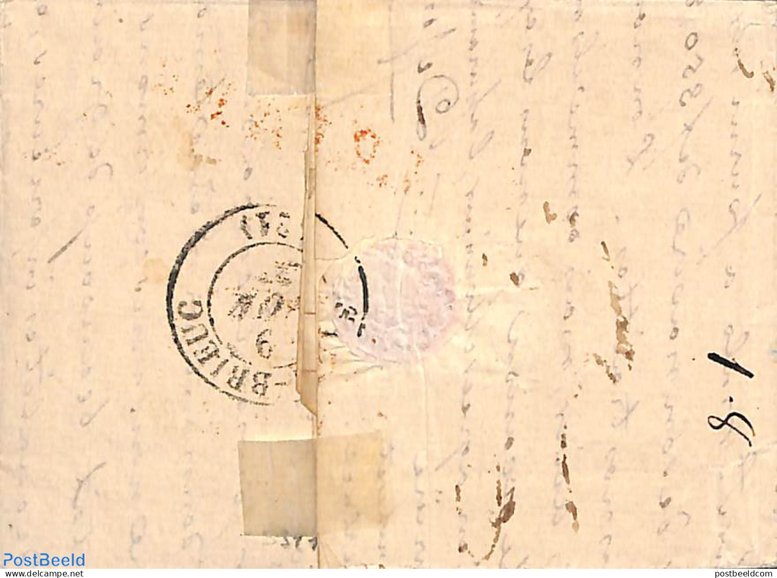 Netherlands 1836 Folding Invoice To Bordeaux, Postal History - ...-1852 Voorlopers