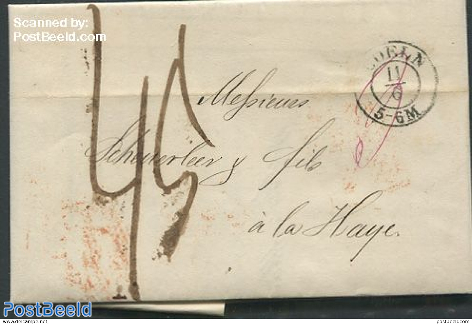 Netherlands 1844 Folding Letter To The Hague, Postal History - ...-1852 Voorlopers