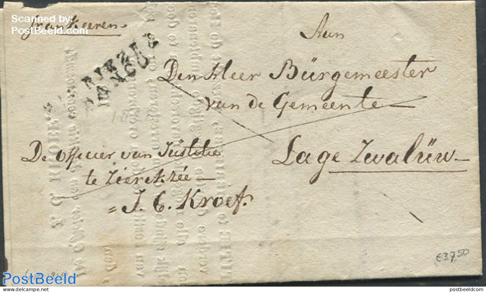 Netherlands 1829 Folding Criminal Report, Postal History - ...-1852 Voorlopers