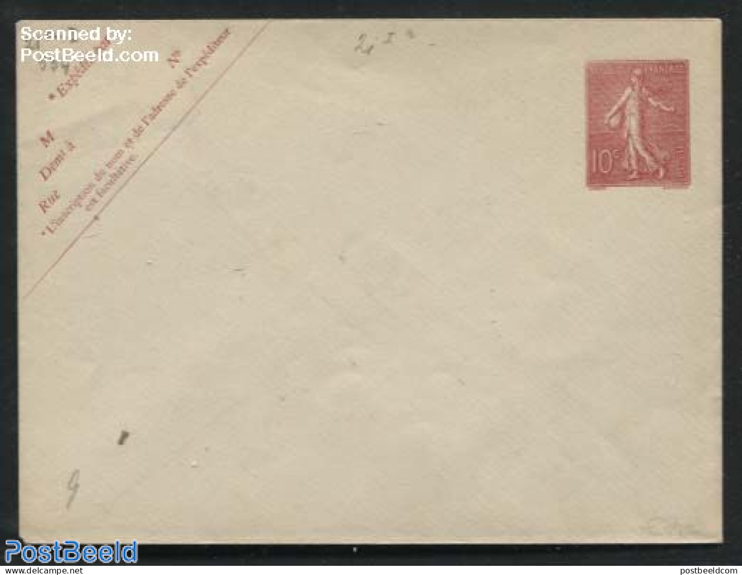 France 1906 Envelope 10c (125x94mm), Unused Postal Stationary - Briefe U. Dokumente
