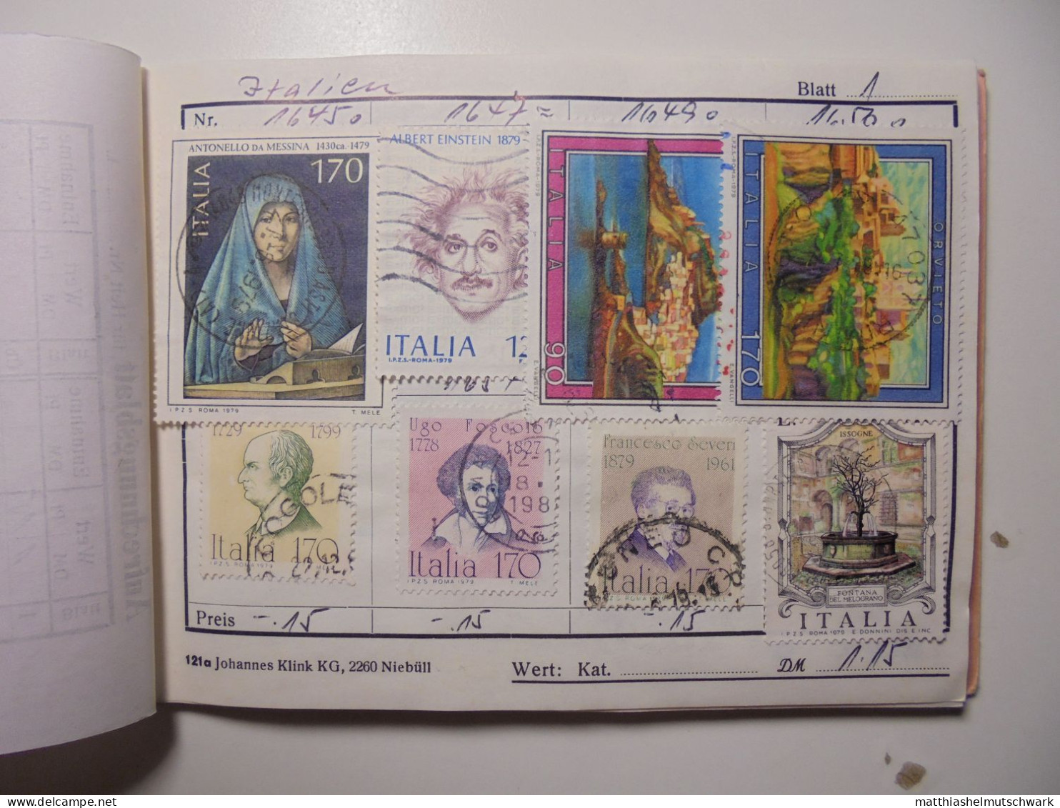 Auswahlheft Nr. 497 18 Blätter 109 Briefmarken Xx Italien 1941-1979/Mi Nr. 623-1650, Unvollständig Einsc - Lotti E Collezioni