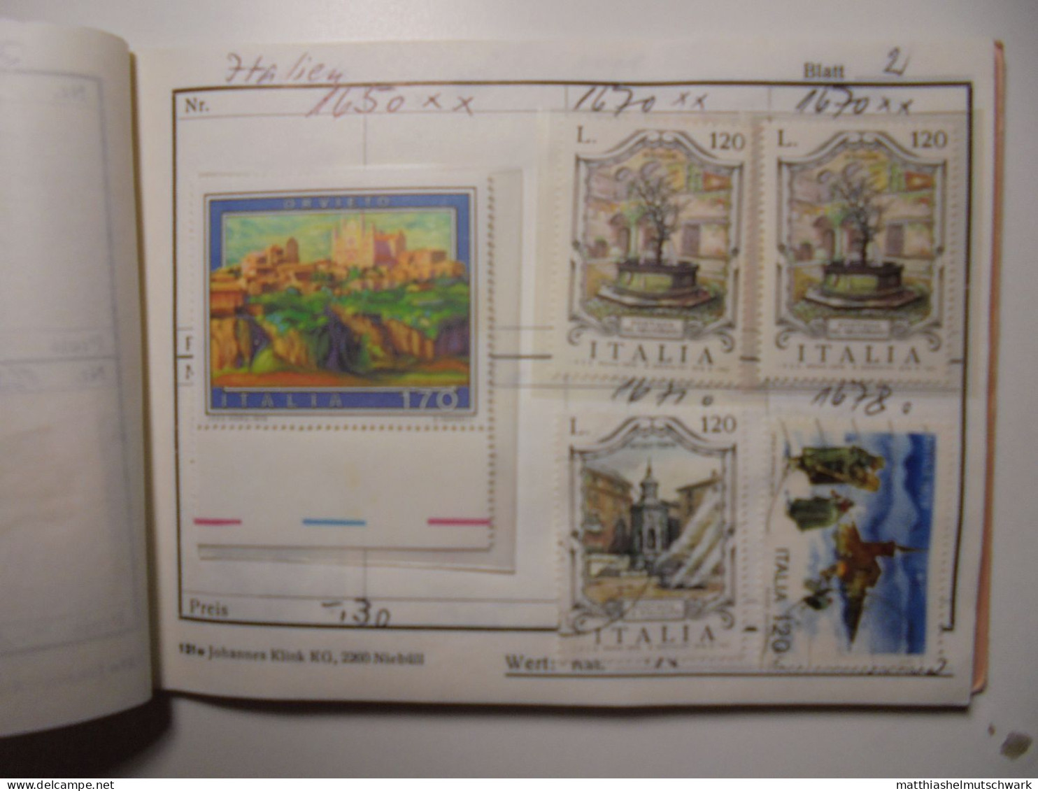 Auswahlheft Nr. 497 18 Blätter 109 Briefmarken Xx Italien 1941-1979/Mi Nr. 623-1650, Unvollständig Einsc - Colecciones