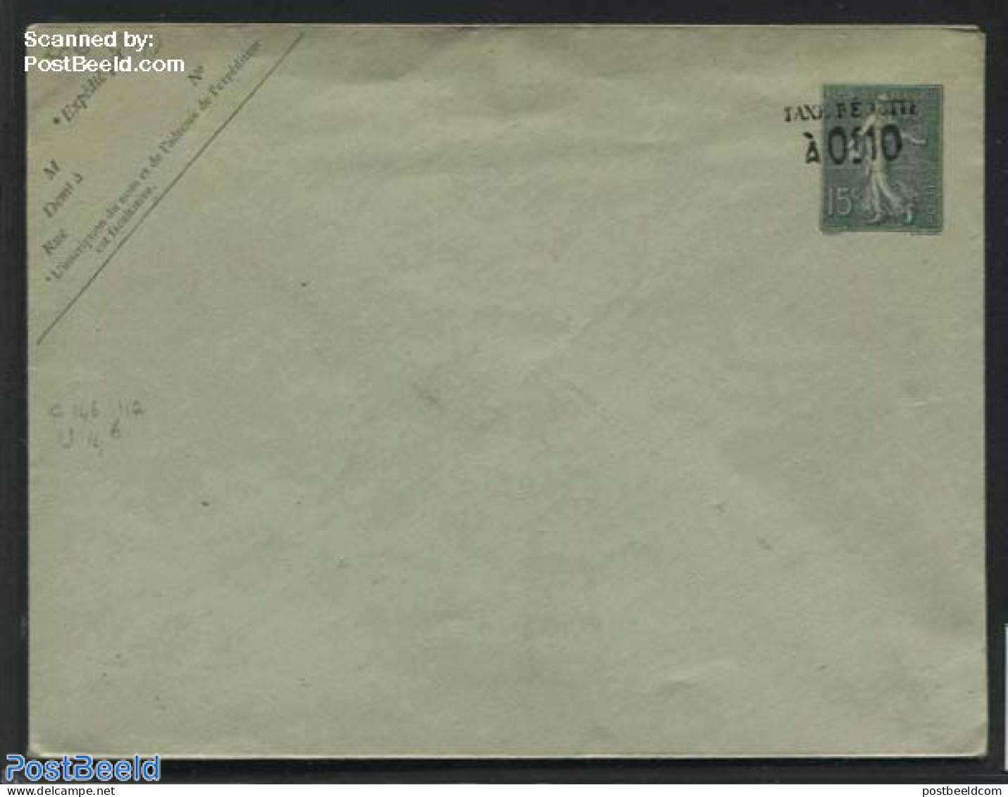 France 1906 Envelope 0.10 On 15c (146x112mm), Unused Postal Stationary - Covers & Documents