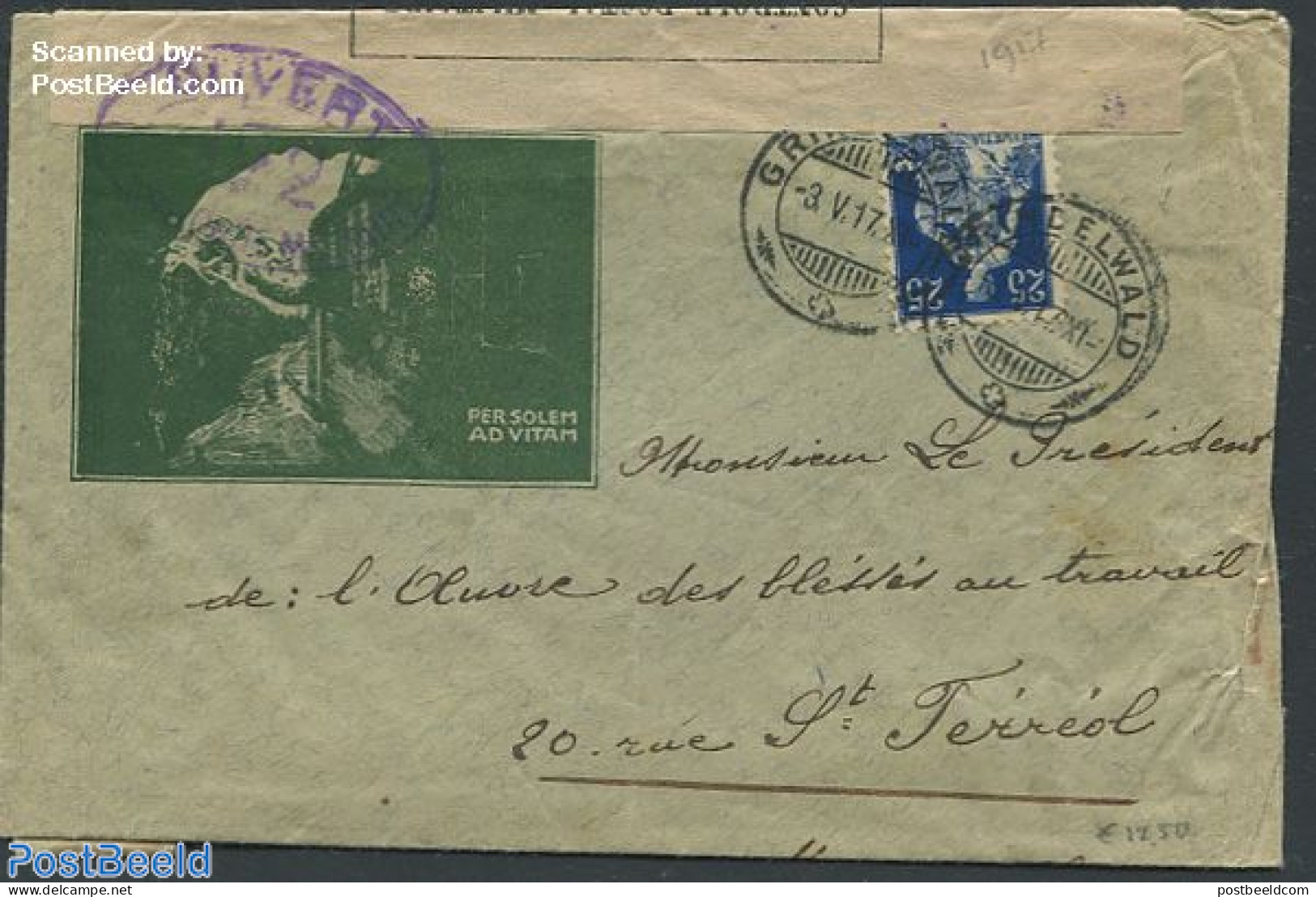 Switzerland 1917 Censored Letter From Switzerland, Postal History - Lettres & Documents