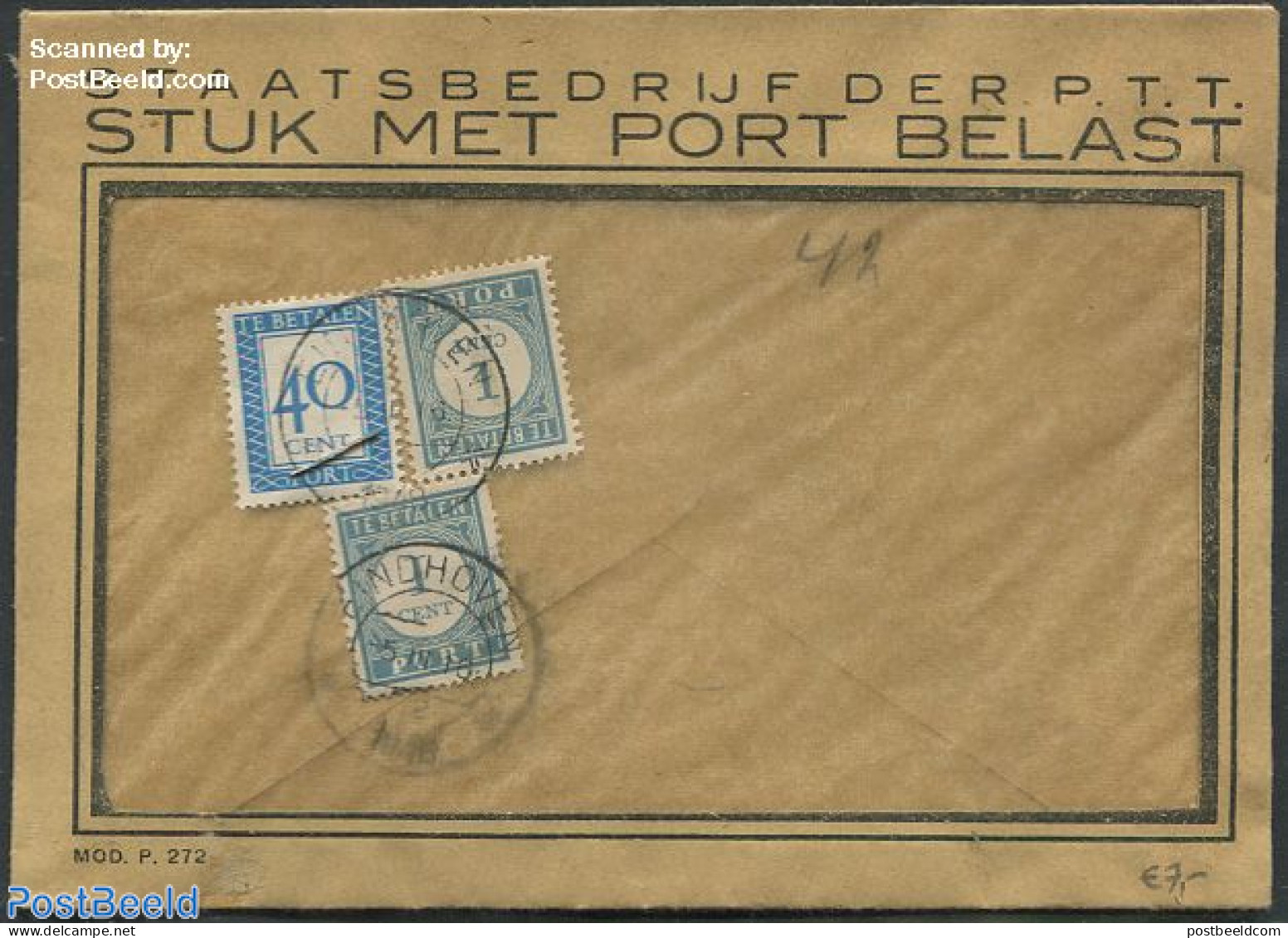 Netherlands 1948 Letter To Eindhoven, Postage Due, Postal History - Briefe U. Dokumente