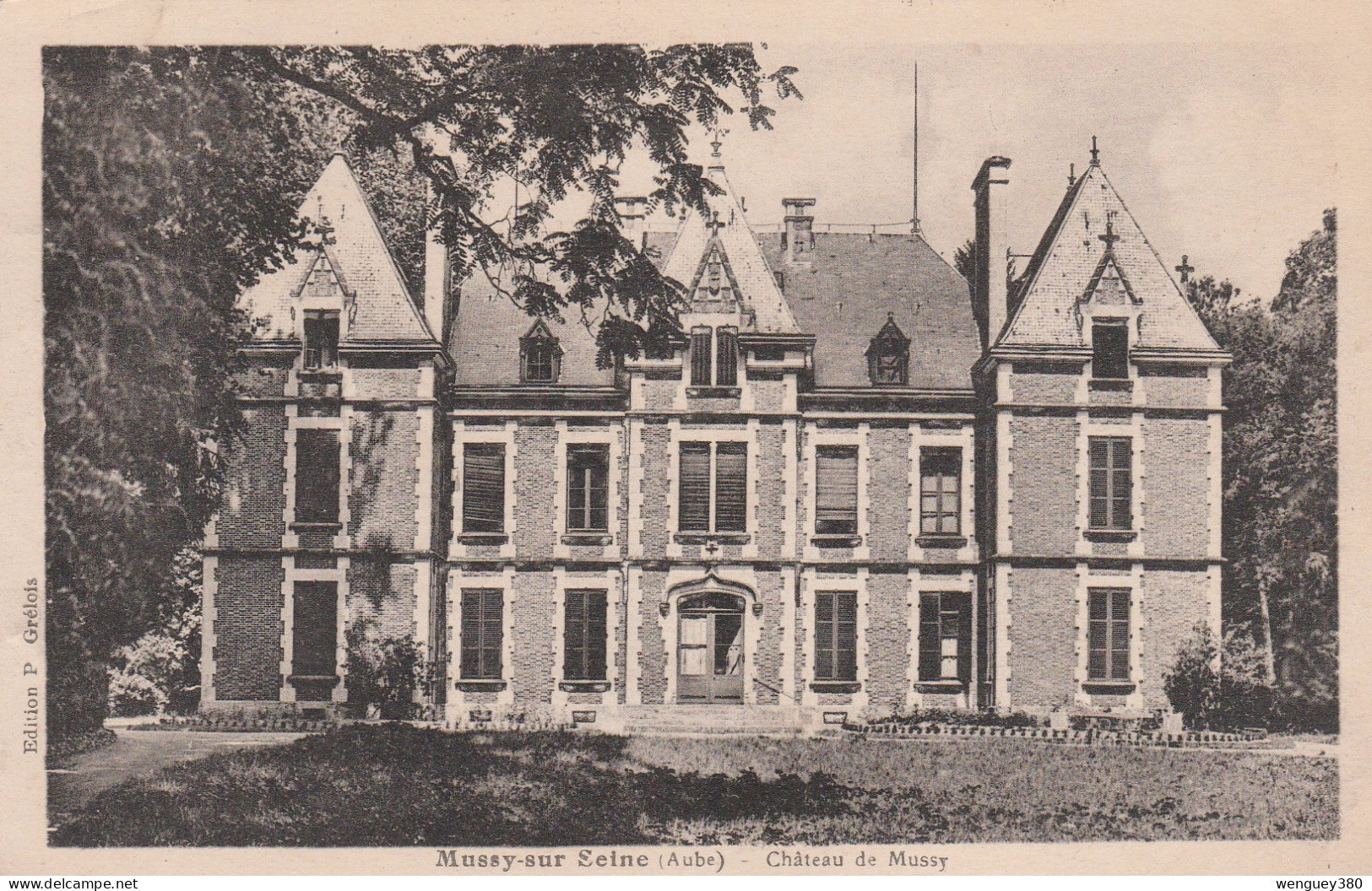 10 MUSSY-sur-SEINE   Château De Mussy.  TB PLAN 1937.        RARE - Mussy-sur-Seine