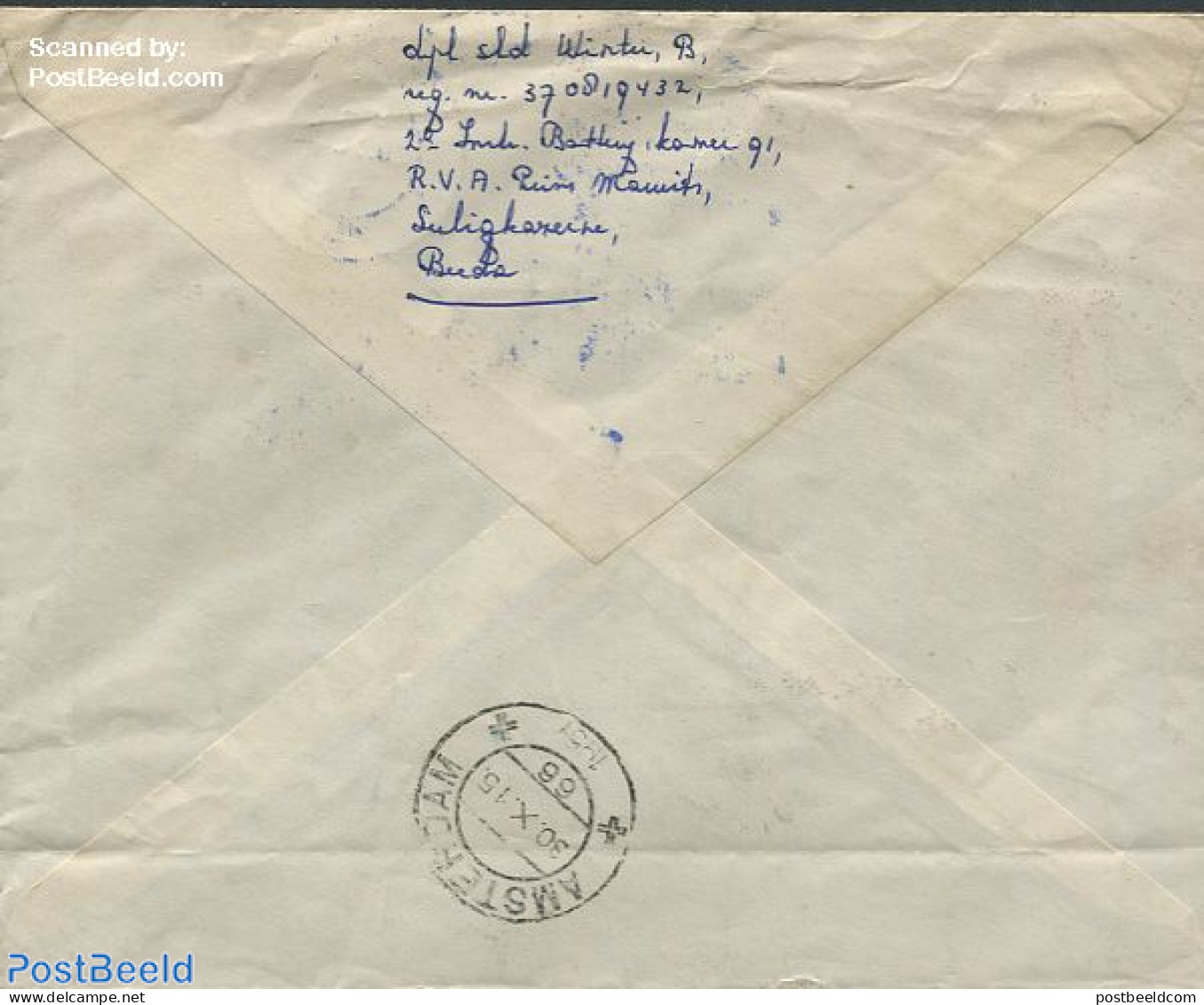 Netherlands 1957 Envelope From The Hague To Amsterdam,via Breda. Postage Due 20 Cent., Postal History - Covers & Documents