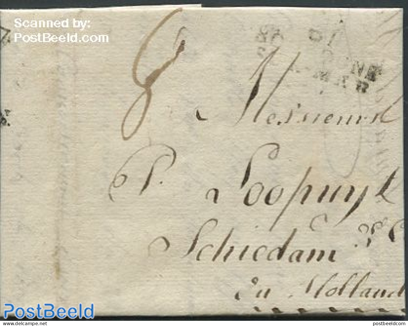 Netherlands 1815 Folding Letter To The Mayor Of Schiedam From Amsterdam, Postal History - ...-1852 Prephilately