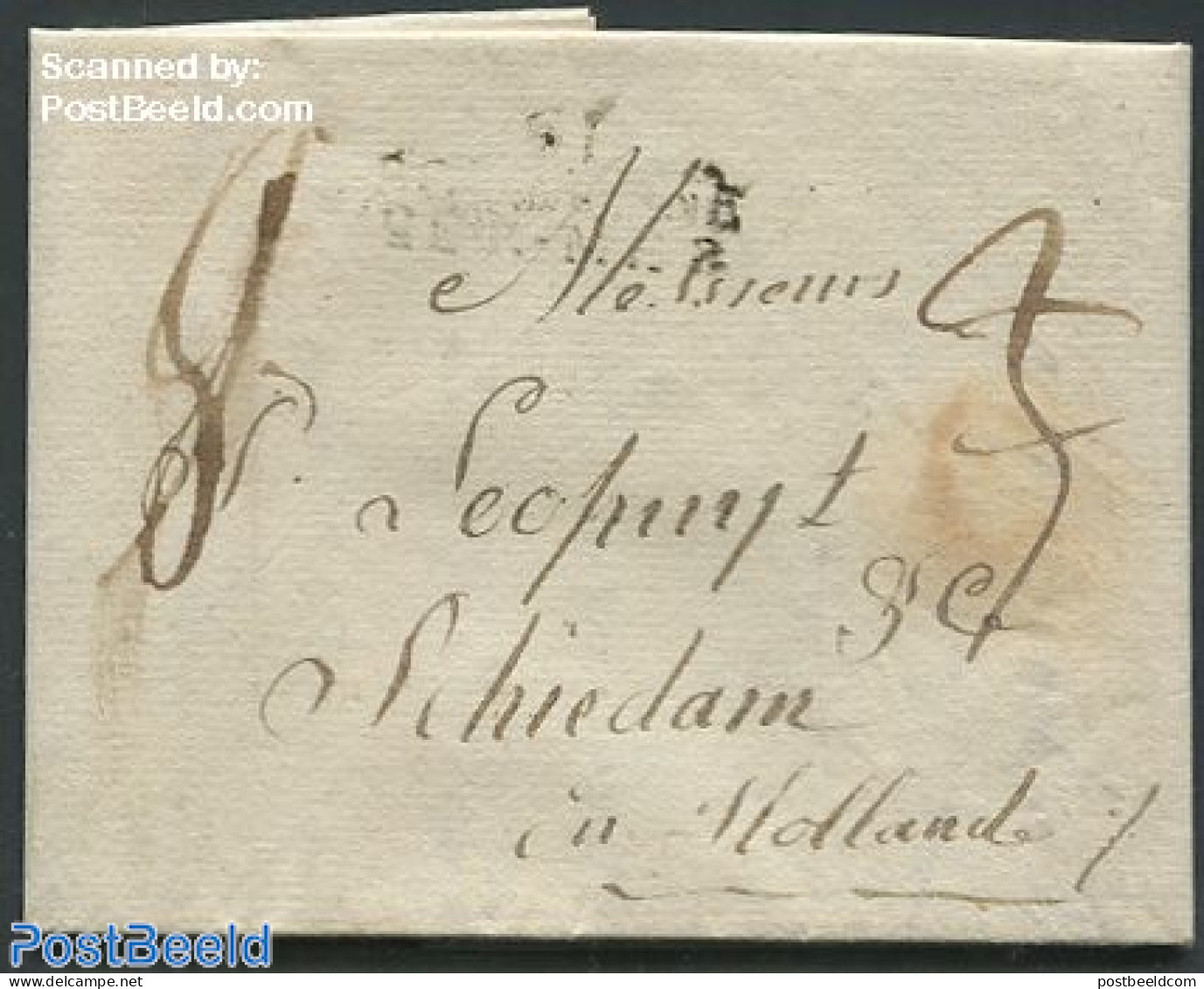 Netherlands 1815 Folding Letter To The Mayor Of Schiedam, 1815. Amsterdam To Schiedam, Postal History - ...-1852 Voorlopers