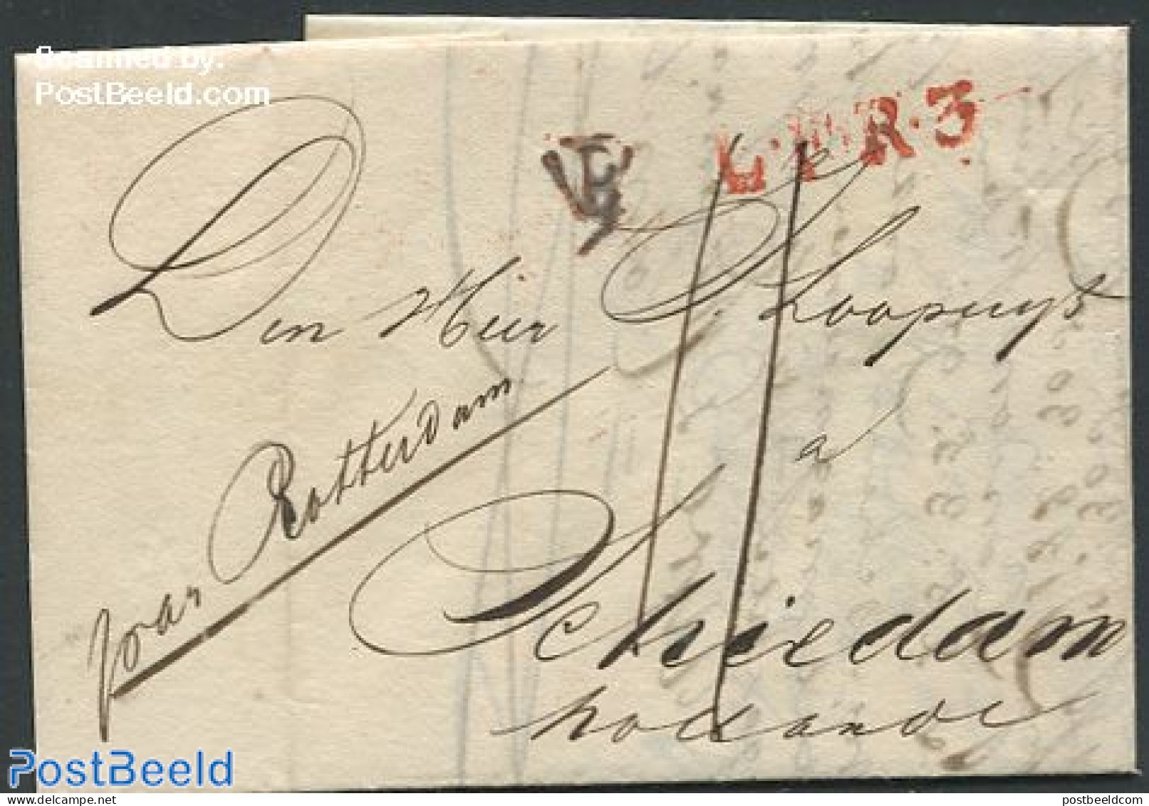Netherlands 1821 Folding Letter From Paris To Schiedam, Postal History - ...-1852 Prephilately