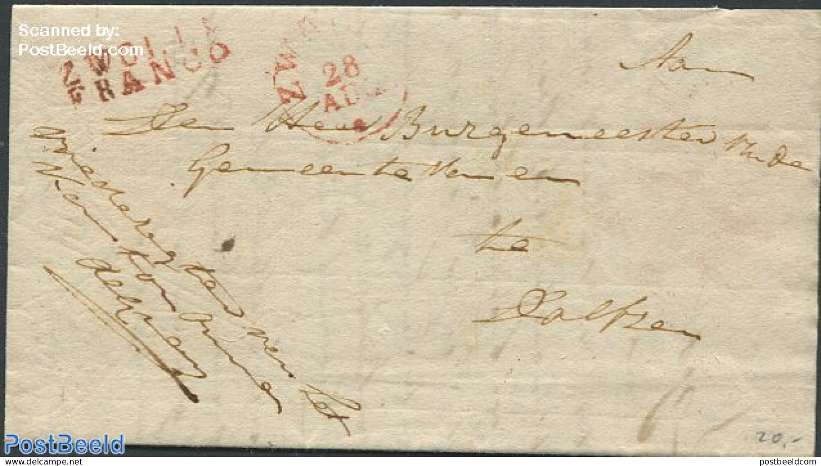 Netherlands 1834 Folding Letter With A List Of Goods From Zwolle, Postal History - ...-1852 Prephilately
