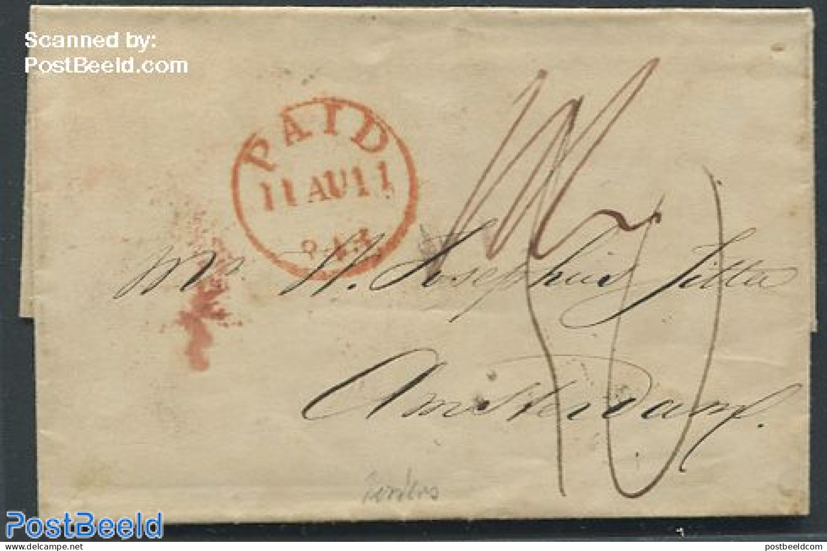 Netherlands 1843 Folding Cover To Amsterdam, Postal History - ...-1852 Voorlopers