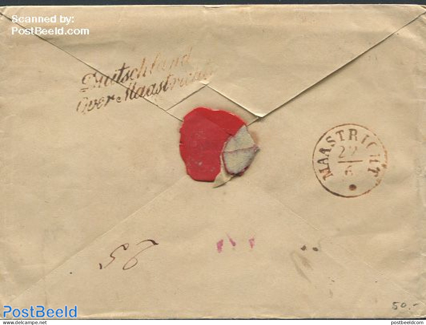 Netherlands 1847 Envelope From Maastricht To Utrecht, Postal History - ...-1852 Voorlopers